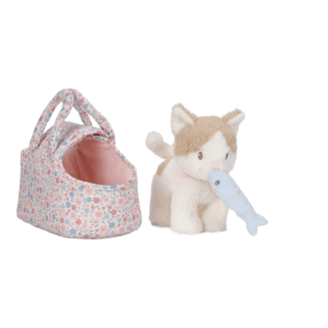 Peluche chat Marley Little Dutch avec sac de transport fleuri