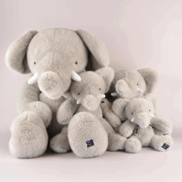 Grande peluche éléphant gris Sowen 80cm – Maïlou Tradition – Image 2