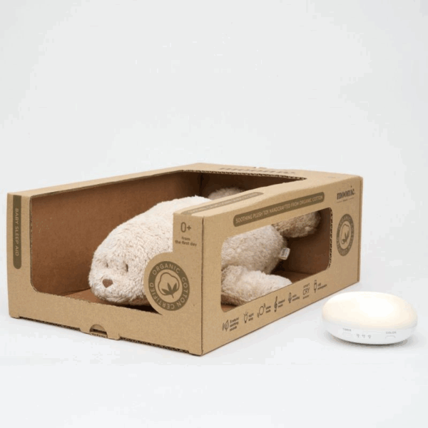 Peluche veilleuse phoque nature bio sable – Moonie – Image 4