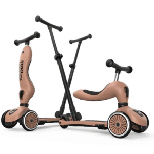 Porteur évolutif Scoot and Ride Highwaykick 1 Push and Go Mocha avec barre parentale