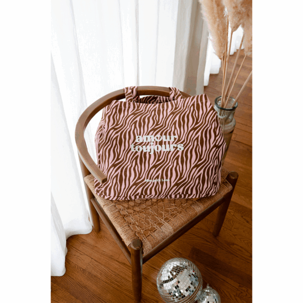Sac cabas zèbre rose XXL Amour Toujours