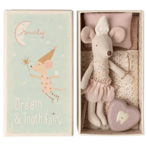Souris fée des dents Maileg Petite Sœur dans sa boîte