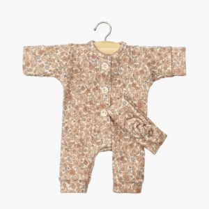 Combinaison Lili pour poupée en maille côtelée avec headband Minikane