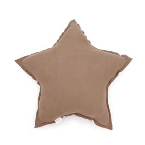 Coussin star caramel Babyshower en coton organique