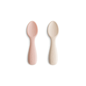 Cuillères silicone bébé blush Mushie en lot de 2