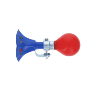 Klaxon vélo coloré Mercredi & Patati bleu et rouge