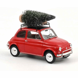 Voiture miniature Fiat 500 Noël Norev 1/18 modèle 1968 rouge