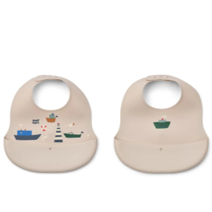 bavoirs silicone bébé Liewood Ember Sailing Sandy
