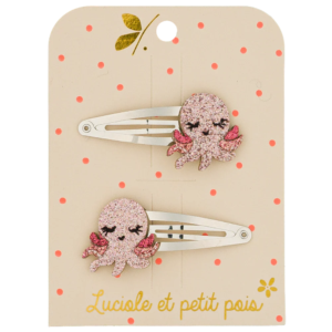 Barrettes pieuvre pailletées Otty Luciole et Petit Pois sur clips clic clac