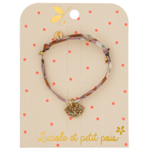 Bracelet Liberty coquillage Luciole et Petit Pois avec perle pailletée