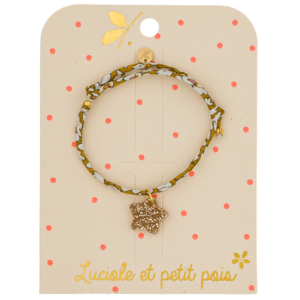 Bracelet Liberty Feather Meadow Luciole et Petit Pois avec étoile pailletée