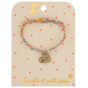 Bracelet Liberty Wiltshire Bud Luciole et Petit Pois avec cœur doré