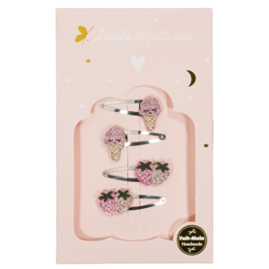 Coffret Yummy barrettes Luciole et Petit Pois fraises et glaces