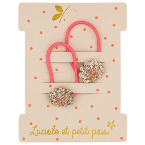 Élastiques cheveux coquillages Luciole et Petit Pois au style estival