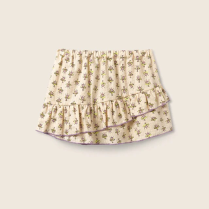 Jupe fille coton MOLLY Cloud Pink Cozmo avec volant froncé et motif fleurs indiennes