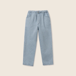 Pantalon garçon denim ECHO Cozmo rayé bleu avec poches et taille élastique