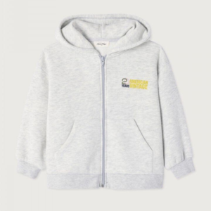 Sweat enfant gris chiné Baptown American Vintage zippé avec capuche