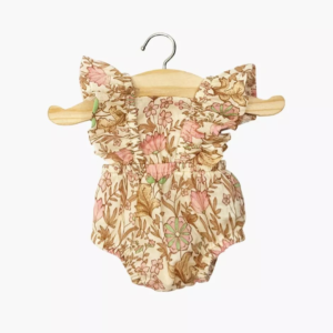 Barboteuse poupée Minikane Lou gaze coton Indienne rosée