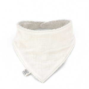 Bavoir bandana bébé Ivory Powder BABYSHOWER en coton bio