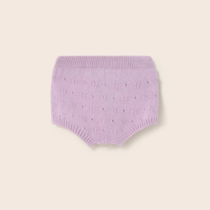 Bloomer bébé tricot MAE Lavender Cozmo avec motif chevrons et taille élastique