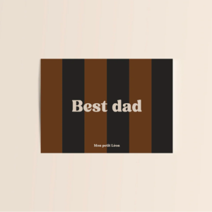 Carte Best Dad rayures Mon Petit Léon format A6 décoration