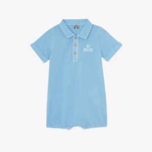 Combinaison bébé Bonton Lewis Bleu Azul avec broderie No Bad Day