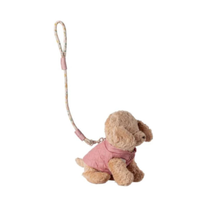 Harnais et laisse peluche Maileg rose 14,5 cm