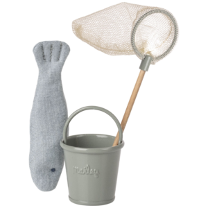 kit pêche souris maileg accessoires miniatures poisson filet et seau