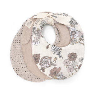 Lot 3 bavoirs Bardot Babyshower imprimés coton