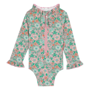 Maillot de bain col volants fleurs Bonton motif floral