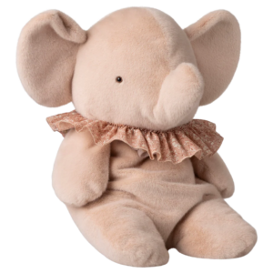 Peluche éléphant grand Maileg couleur poudre assis 45 cm