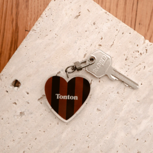 Porte-clé tonton rayures Mon Petit Léon marron noir avec mousqueton