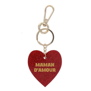 Porte-clés cœur rouge – Cadeau maman d’amour