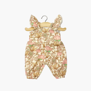 Salopette poupée Minikane Claudie gaze coton Indienne rosée