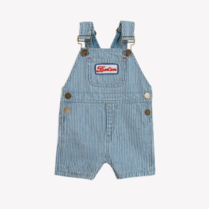 Salopette rayée bébé Bonton Nice Rayures Denim avec poche plaquée