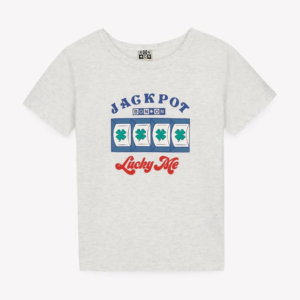 T-shirt enfant Bonton gris chiné Tubo Luckyme illustration Jackpot