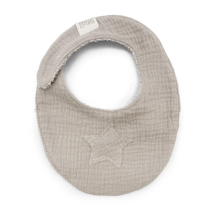 Bavoir bébé Star Latte Powder en gaze de coton bio