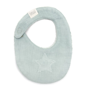 Bavoir bébé Star Mint Breeze en gaze de coton bio