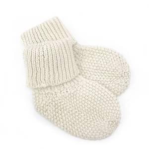 Chaussons bébé Canale beige Babyshower tricot coton