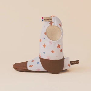 Chaussons souples bébé fleurs Les Pas Petit antidérapants