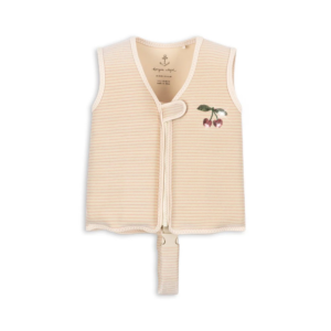 Gilet piscine enfant Konges Slojd Cherry Rose Stripe avec rayures roses et motif cerise