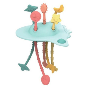 Jouet sensoriel bébé fusée Little L avec cordons à tirer