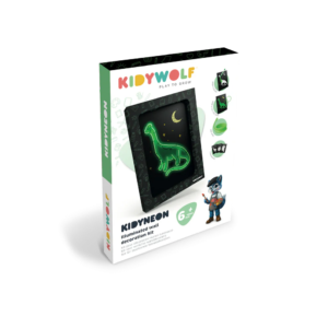 Kit décoration lumineuse Dino Kidyneon Kidywolf avec fil néon et tableau dinosaures