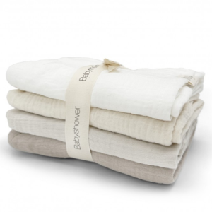 Lot 4 langes bébé Little Colors Ivory en coton bio