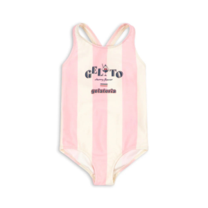 Maillot de bain enfant Konges Slojd Pomia Candy Rose Stripe à rayures roses