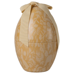 Œuf de Pâques métal Maileg Medium jaune crème avec nœud
