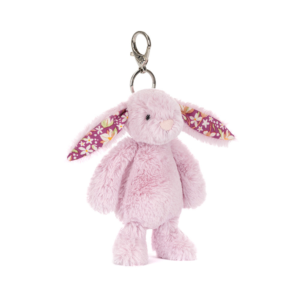 Porte clés lapin Jellycat Thistlepop Blossom Bunny lavande avec détails fleuris