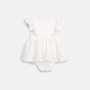 Barboteuse robe bébé brodée Lenali Louise Misha broderie anglaise