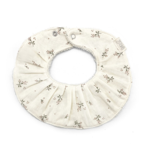 Bavoir volant coton bio Roseberry Babyshower en gaze de coton