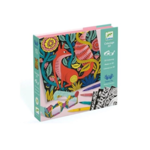 Coloriage 3D Forêt Fantastique Djeco lunettes 3D